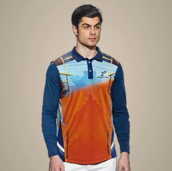 Blue_Polyester_Full_Sleeve_Polo_Neck_Printed_Regular_T-Shirt_For_Men