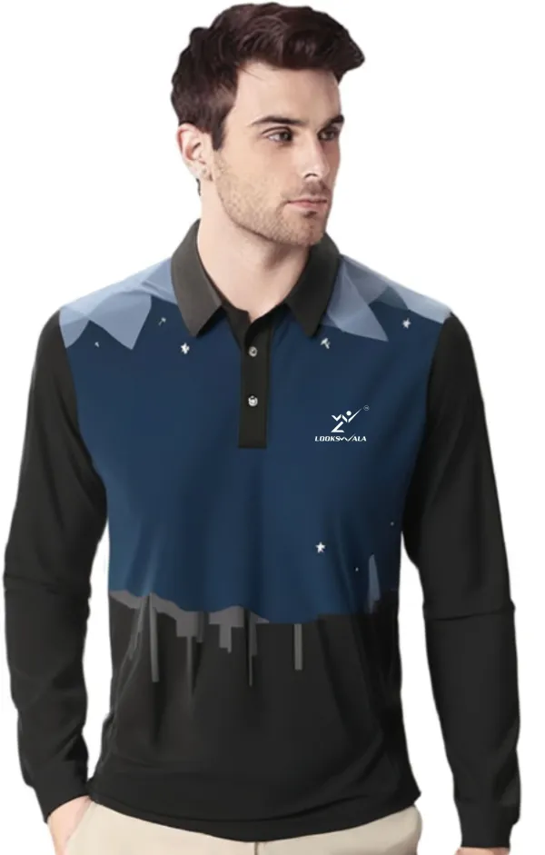 Multicolor_Polyester_Full_Sleeve_Polo_Neck_Printed_Regular_T-Shirt_For_Men