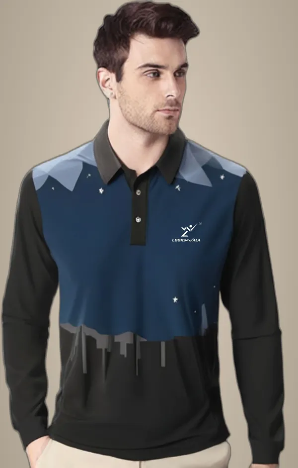 Multicolor_Polyester_Full_Sleeve_Polo_Neck_Printed_Regular_T-Shirt_For_Men