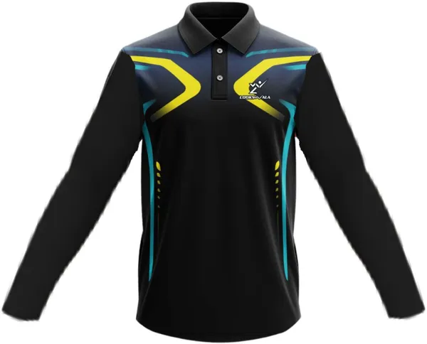 Black_Polyester_Full_Sleeve_Polo_Neck_Printed_Regular_T-Shirt_For_Men