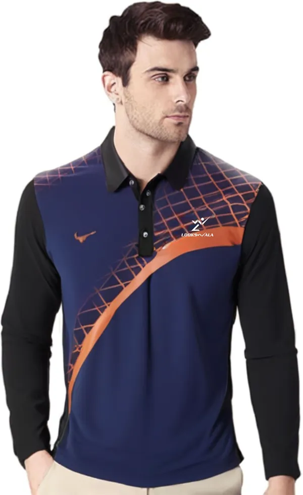 Multicolor_Polyester_Full_Sleeve_Polo_Neck_Printed_Regular_T-Shirt_For_Men