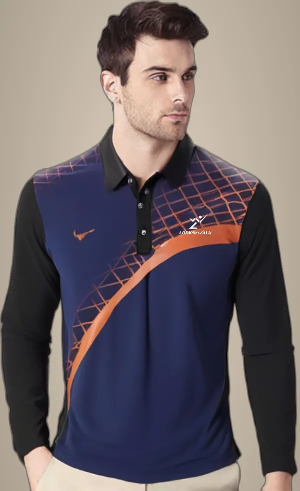 Multicolor_Polyester_Full_Sleeve_Polo_Neck_Printed_Regular_T-Shirt_For_Men