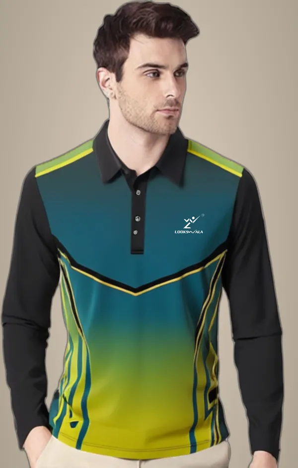 Green_Polyester_Polo_Printed_Full_Sleeve_Regular_T_shirt_For_Men