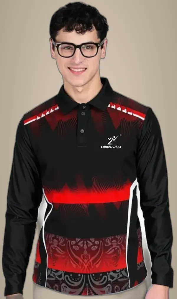 Multicolor_Polyester_Full_Sleeve_Polo_Neck_Printed_Regular_T-Shirt_For_Men