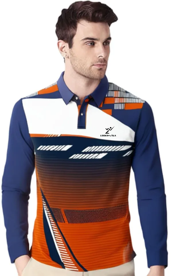 Multicolor_Polyester_Full_Sleeve_Polo_Neck_Printed_Regular_T-Shirt_For_Men