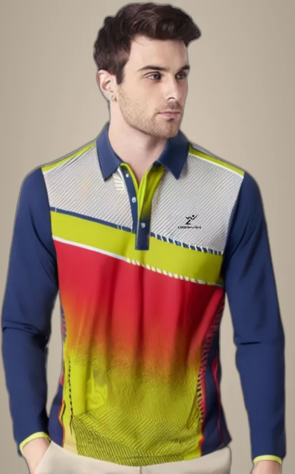 Multicolor_Polyester_Full_Sleeve_Polo_Neck_Printed_Regular_T-Shirt_For_Men