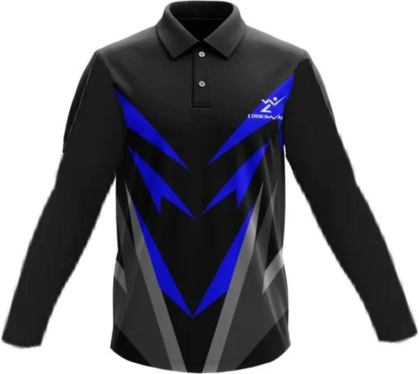 Black_Polyester_Full_Sleeve_Polo_Neck_Printed_Regular_T-Shirt_For_Men