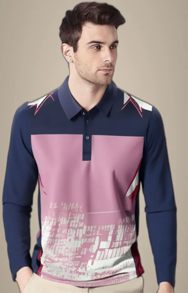 Multicolor_Polyester_Full_Sleeve_Polo_Neck_Printed_Regular_T-Shirt_For_Men