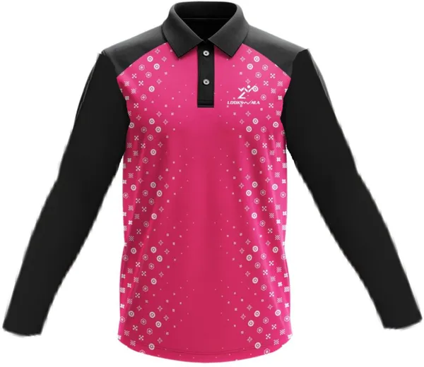 Pink_&_Black_Polyester_Full_Sleeve_Polo_Neck_Printed_Regular_T-Shirt_For_Men