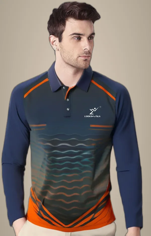 Multicolor_Polyester_Full_Sleeve_Polo_Neck_Printed_Regular_T-Shirt_For_Men