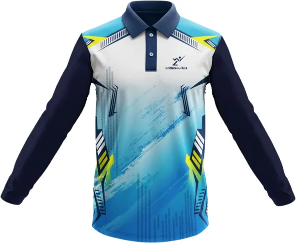 Multicolor_Polyester_Full_Sleeve_Polo_Neck_Printed_Regular_T-Shirt_For_Women