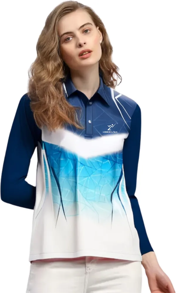 Multicolor_Polyester_Full_Sleeve_Polo_Neck_Printed_Regular_T-Shirt_For_Women