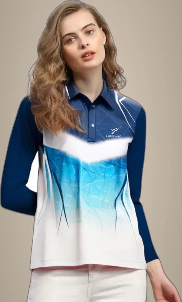 Multicolor_Polyester_Full_Sleeve_Polo_Neck_Printed_Regular_T-Shirt_For_Women