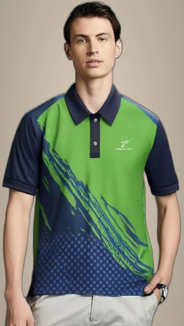 Blue_Polyester_Half_Sleeve_Polo_Neck_Printed_Regular_T-Shirt_For_Men