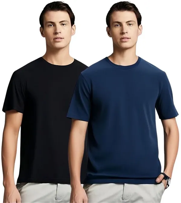 Pack_Of_2_Multicolor_Polyester_Half_Sleeve_Round_Neck_Solid_Regular_T-Shirt_For_Men