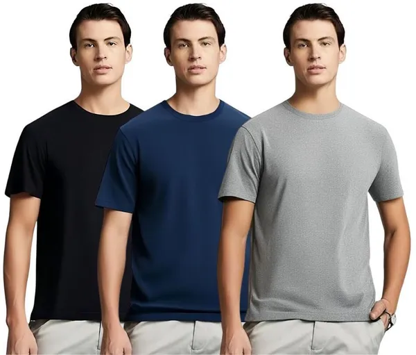 Pack_Of_3_Multicolor_Polyester_Half_Sleeve_Round_Neck_Solid_Regular_T-Shirt_For_Men