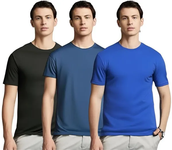 Pack_Of_3_Multicolor_Polyester_Half_Sleeve_Round_Neck_Solid_Regular_T-Shirt_For_Men