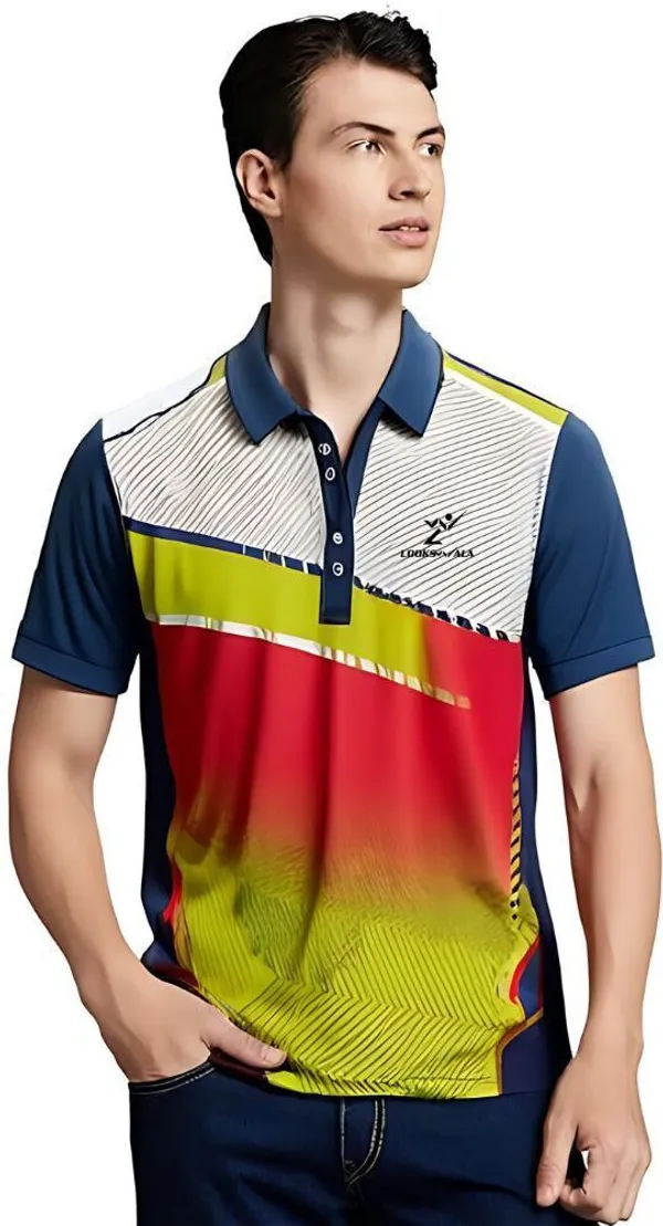 Blue_Polyester_Half_Sleeve_Polo_Neck_Printed_Regular_T-Shirt_For_Men