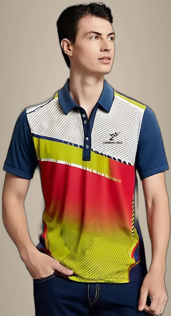 Blue_Polyester_Half_Sleeve_Polo_Neck_Printed_Regular_T-Shirt_For_Men