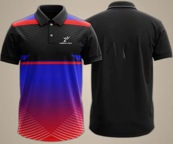 Black_Polyester_Half_Sleeve_Polo_Neck_Printed_Regular_T-Shirt_For_Men