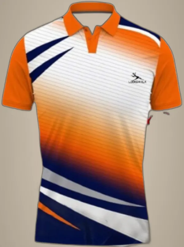 Orange_Polyester_Half_Sleeve_Polo_Neck_Printed_Regular_T-Shirt_For_Unisex