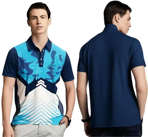 Blue_Polyester_Half_Sleeve_Polo_Neck_Printed_Regular_T-Shirt_For_Men