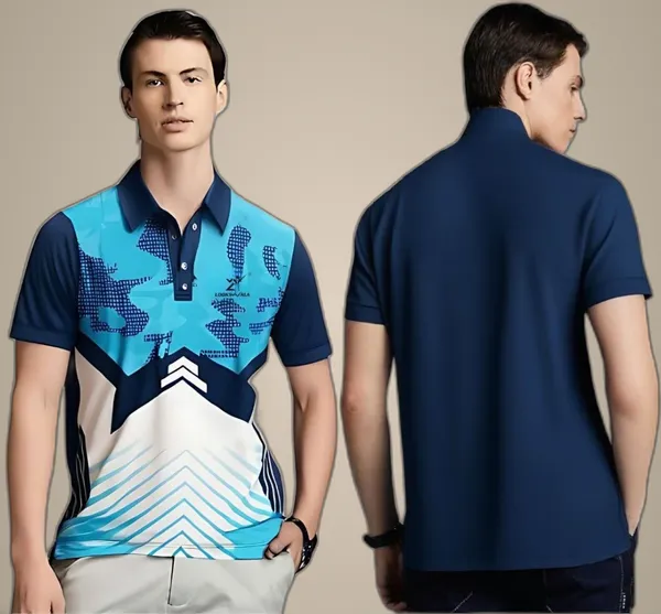 Blue_Polyester_Half_Sleeve_Polo_Neck_Printed_Regular_T-Shirt_For_Men