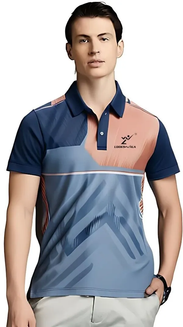 Blue_Polyester_Half_Sleeve_Polo_Neck_Printed_Regular_T-Shirt_For_Men