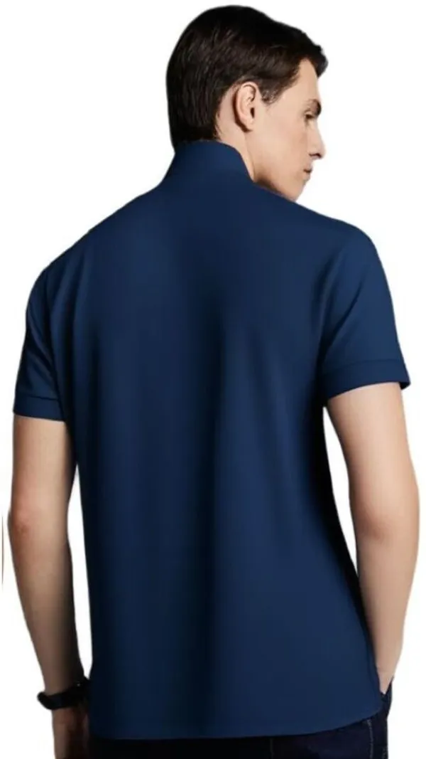 Blue_Polyester_Half_Sleeve_Polo_Neck_Printed_Regular_T-Shirt_For_Men