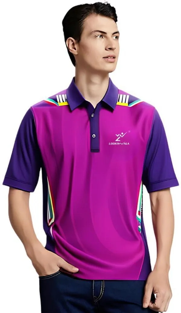 Purple_Polyester_Half_Sleeve_Polo_Neck_Printed_Regular_T-Shirt_For_Men