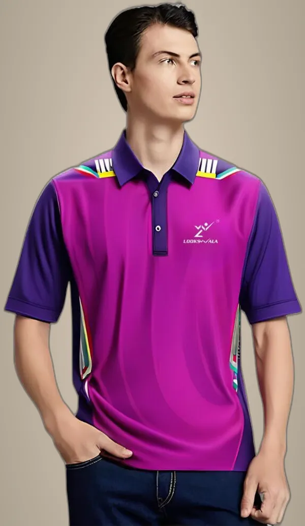 Purple_Polyester_Half_Sleeve_Polo_Neck_Printed_Regular_T-Shirt_For_Men