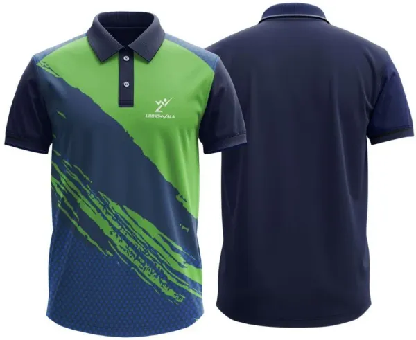 Blue_Polyester_Half_Sleeve_Polo_Neck_Self_Design_Regular_T-Shirt_For_Men