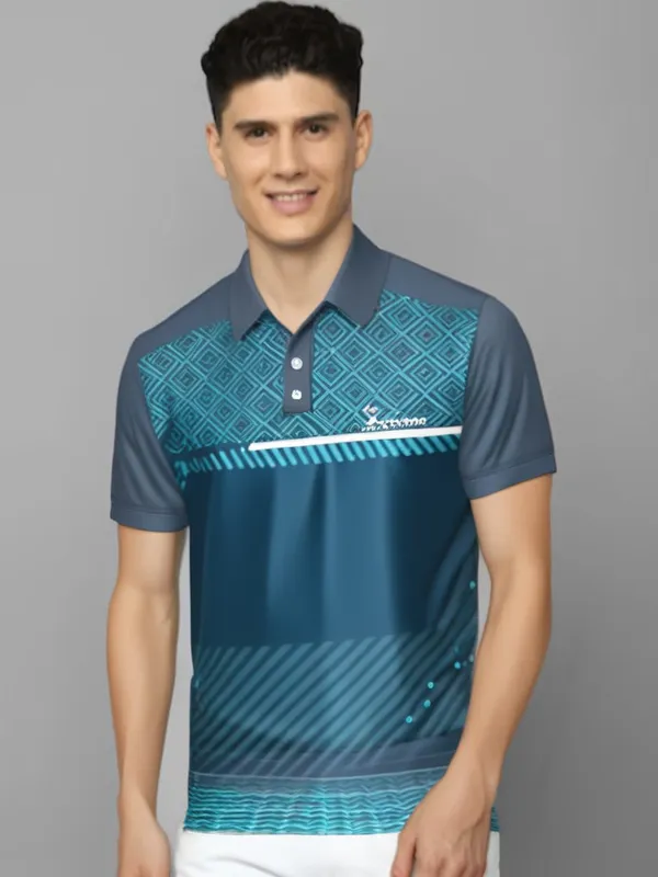 Navy_Blue_Polyester_Half_Sleeve_Polo_Neck_Printed_Regular_T-Shirt_For_Men