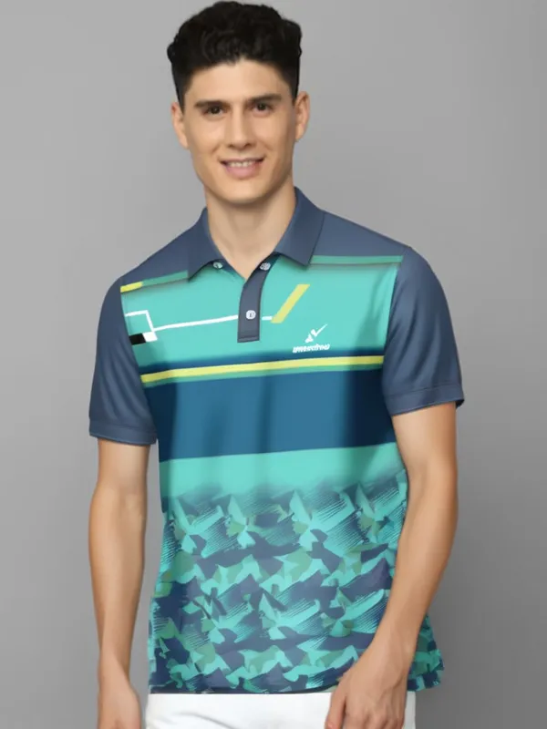 Navy_Blue_Polyester_Half_Sleeve_Polo_Neck_Graphic_Print_Solid_Tie_&_Dye_Regular_T-Shirt_For_Men