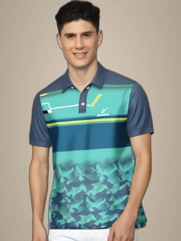 Navy_Blue_Polyester_Half_Sleeve_Polo_Neck_Graphic_Print_Solid_Tie_&_Dye_Regular_T-Shirt_For_Men