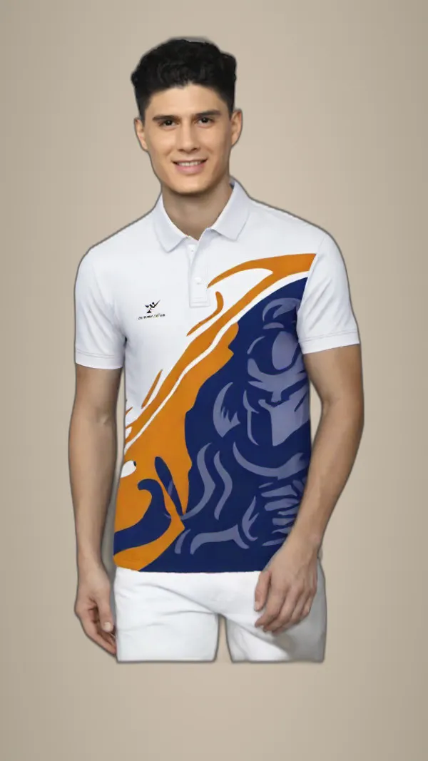 White_Polyester_Half_Sleeve_Polo_Neck_Printed_Regular_T-Shirt_For_Men
