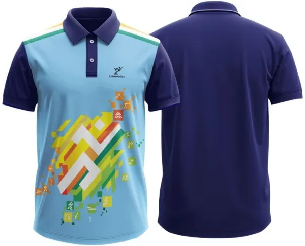 Blue_Polyester_Half_Sleeve_Polo_Neck_Printed_Regular_T-Shirt_For_Men