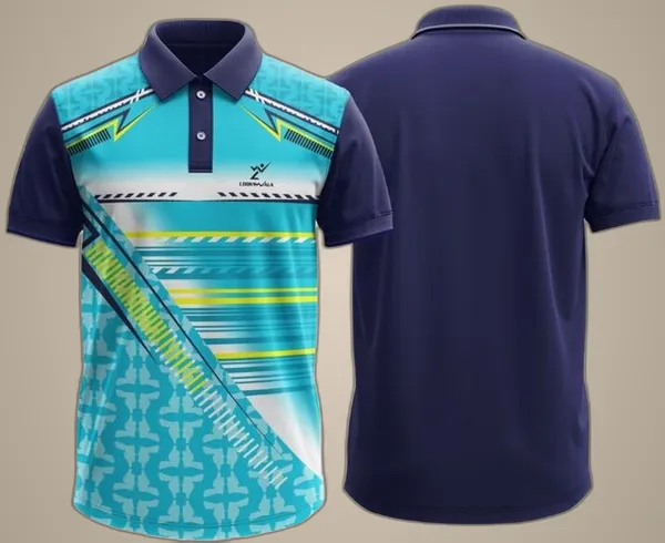 Blue_Polyester_Half_Sleeve_Polo_Neck_Printed_Regular_T-Shirt_For_Men