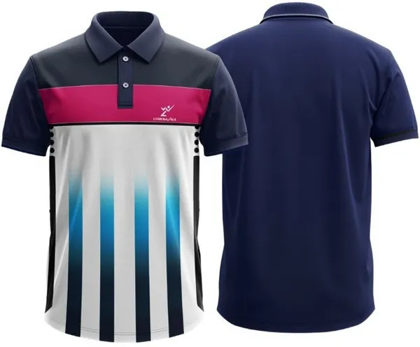 Blue_Polyester_Half_Sleeve_Polo_Neck_Printed_Regular_T-Shirt_For_Men