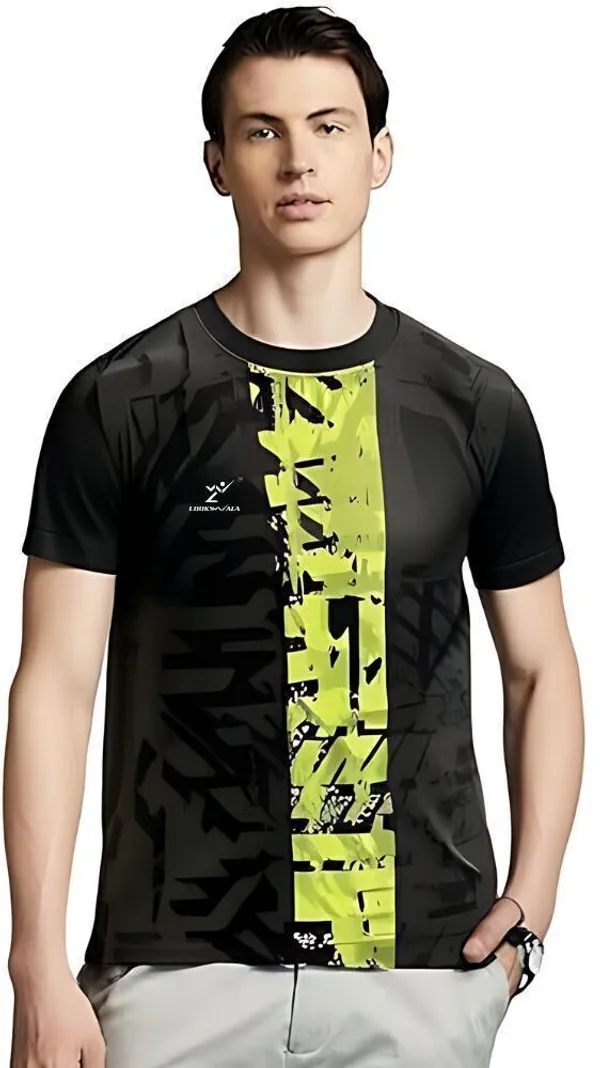 Black_Polyester_Half_Sleeve_Round_Neck_Printed_Regular_T-Shirt_For_Men