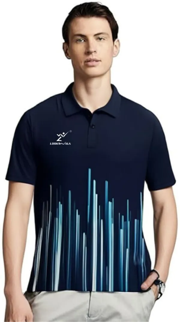 Blue_Polyester_Half_Sleeve_Polo_Neck_Printed_Regular_T-Shirt_For_Men