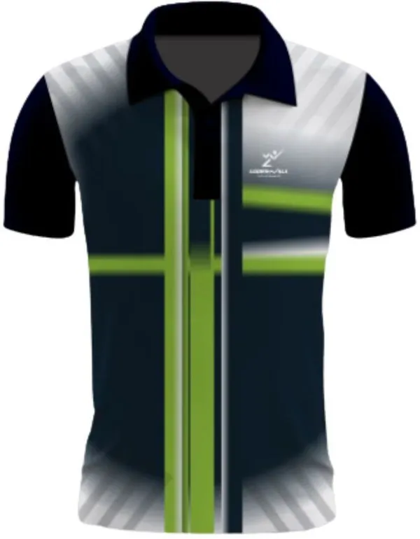 Black_Polyester_Half_Sleeve_Polo_Neck_Striped_Regular_T-Shirt_For_Men