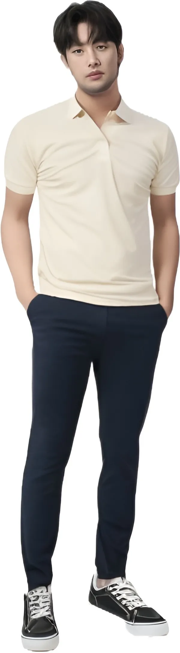 Beige_Polyester_Half_Sleeve_Polo_Neck_Solid_Regular_T-Shirt_For_Unisex