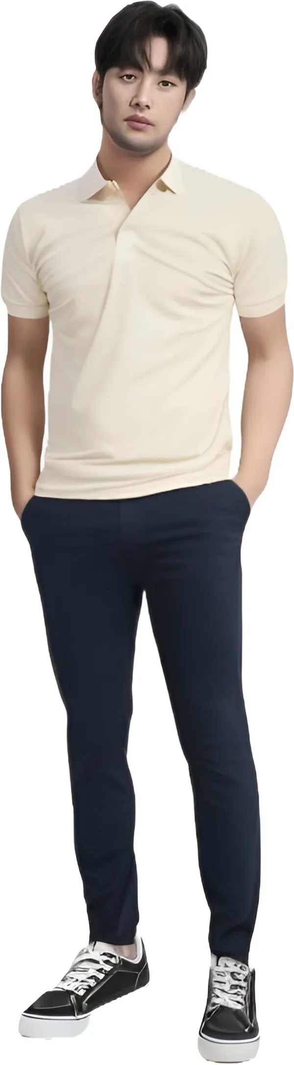 Beige_Polyester_Half_Sleeve_Polo_Neck_Solid_Regular_T-Shirt_For_Unisex