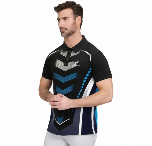 Black_Polyester_Half_Sleeve_Polo_Neck_Printed_Regular_T-Shirt_For_Men