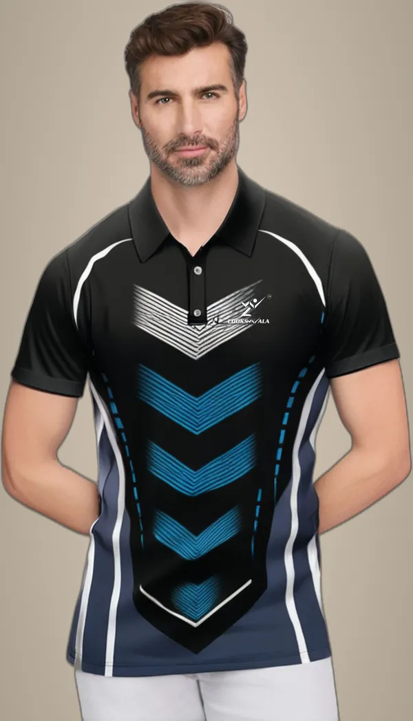 Black_Polyester_Half_Sleeve_Polo_Neck_Printed_Regular_T-Shirt_For_Men