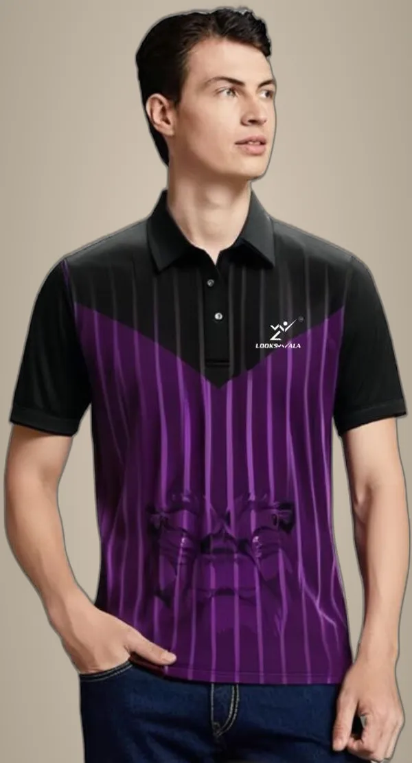 Multicolor_Polyester_Half_Sleeve_Polo_Neck_Printed_Striped_Regular_T-Shirt_For_Men