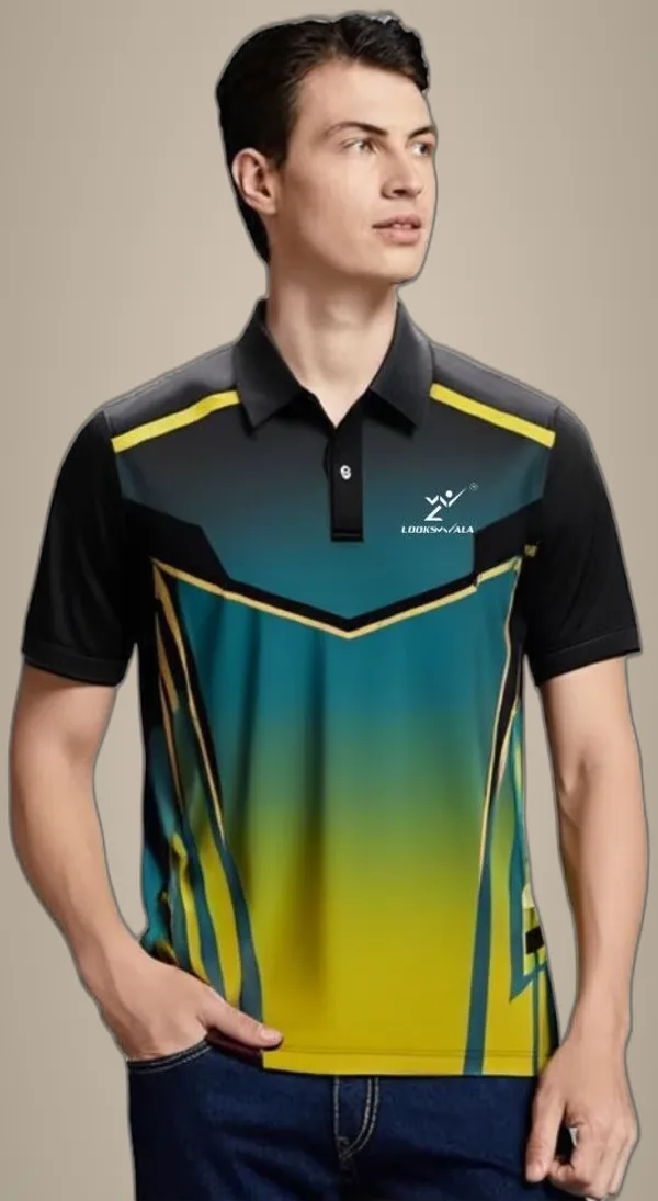 Black_Polyester_Half_Sleeve_Polo_Neck_Printed_Regular_T-Shirt_For_Men