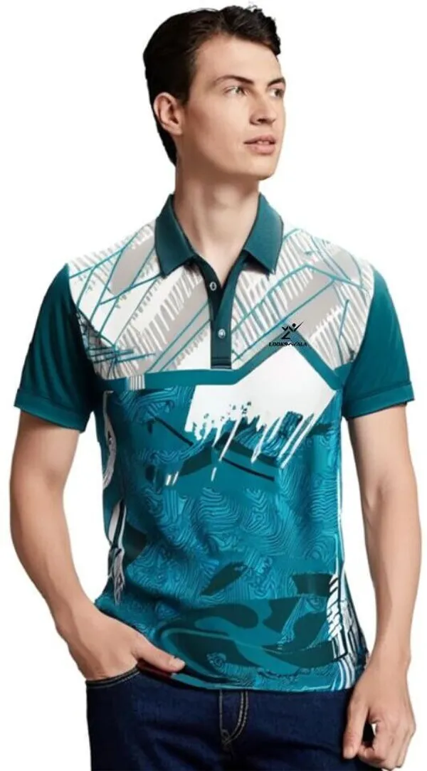 Black_Polyester_Half_Sleeve_Polo_Neck_Printed_Regular_T-Shirt_For_Men