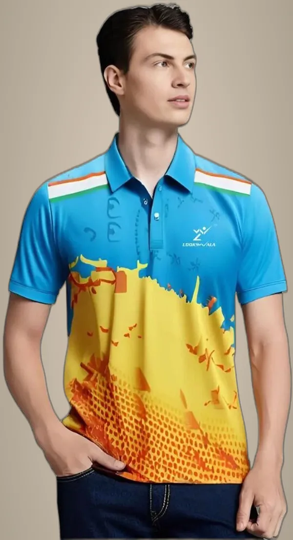 Blue_Polyester_Polo_Printed_Half_Sleeve_Regular_T_shirt_For_Men
